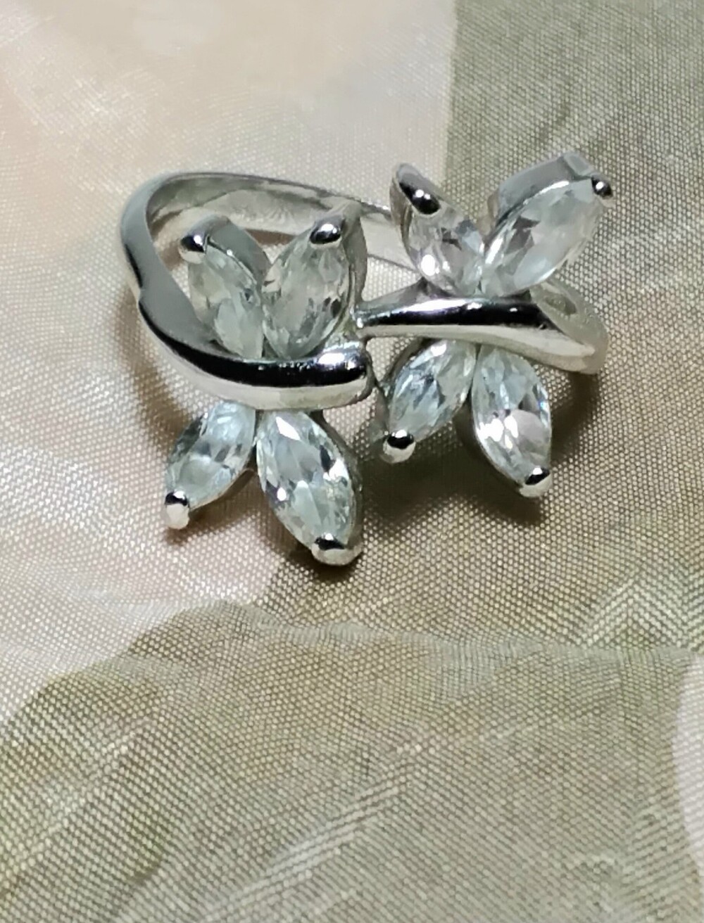 925 Silver Double Butterfly Ring Sz 6
